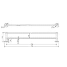 Technical Drawing: Mirage Double Towel Rail Brushed Nickel 750