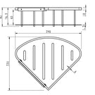 Technical Drawing: Deluxe Corner Shower Basket Single Shelf Chrome