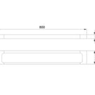 Technical Drawing: Momento Edge Single Towel Rail Chrome 800mm