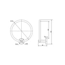 Technical Drawing: Mirage Towel Ring Chrome