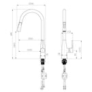 Technical Drawing: Helena Pull Out Kitchen Mixer Chrome