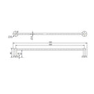 Technical Drawing: Mirage Single Towel Rail Brushed Bronze 600