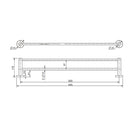 Technical Drawing: Mirage Double Towel Rail Chrome 600