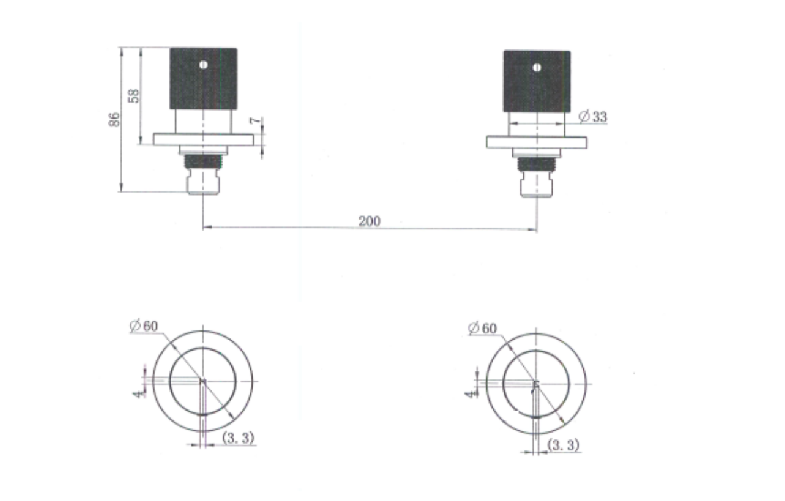 Technical Drawing: Cadence 1/4 Turn Wall Top Assembly Matte Black