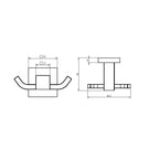 Technical Drawing: Luxe Robe Hook Double Chrome