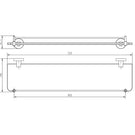 Technical Drawing: Eva Glass Shelf Chrome