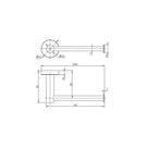 Technical Drawing: Mirage Toilet Paper Holder Gun Metal