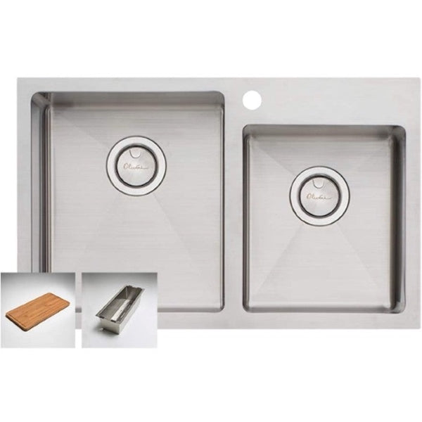 Oliveri Apollo 1 & 3/4 offset bowl sink 1TH