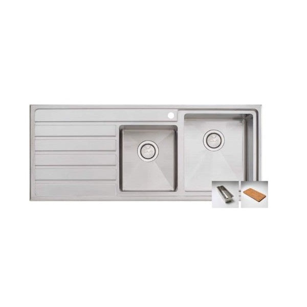 Oliveri Apollo 1 & 3/4 bowl sink with drainer 1TH