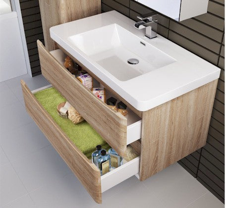 BelBagno Ancona 1200mm Wall Hung Vanity White Oak - The Blue Space