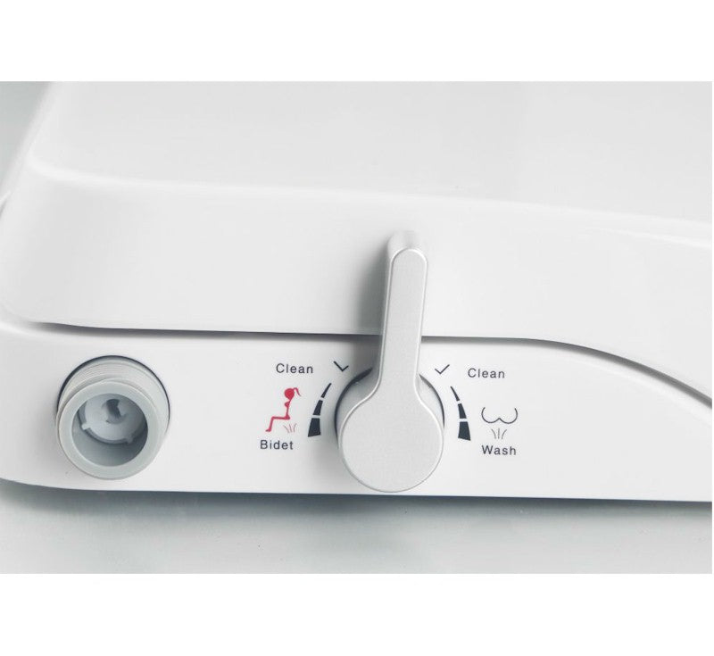 Lafeme Una Non Electric Bidet Toilet Seat Cold Wash Only lever close up | The Blue Space