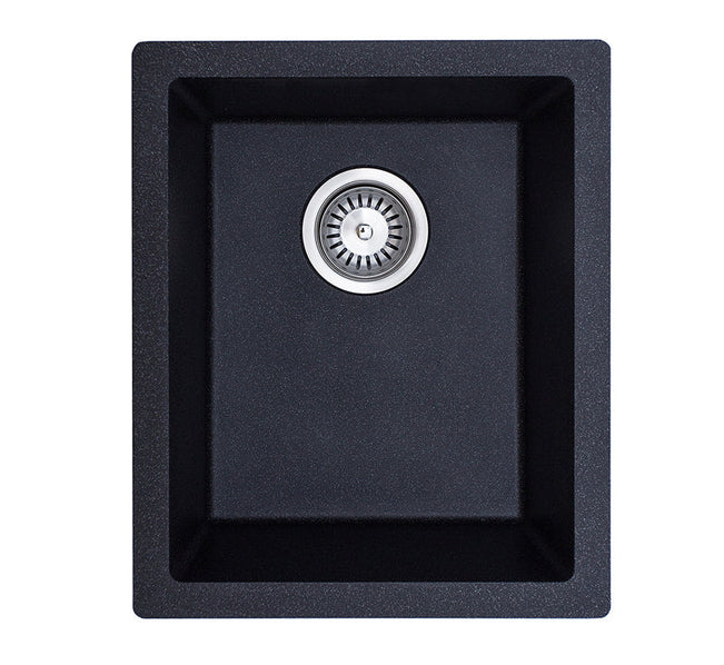 Modern National Como Single Bowl Granite Sink Black Finish - 380 x 460 x 194 | The Blue Space