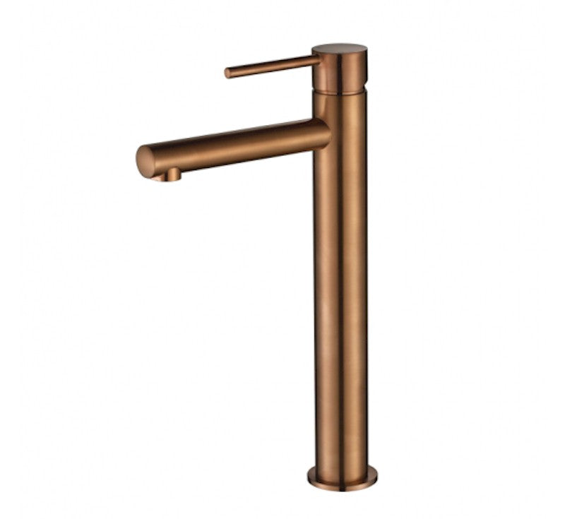 Modern National Star Mini High Rise Basin Mixer PVD Champagne | The Blue Space