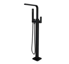 Modern National Chao Square Floor Mixer with Hand Shower Matte Black | The Blue Space