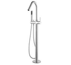 Modern National Star Round Floor Mixer with Hand Shower Chrome | The Blue Space
