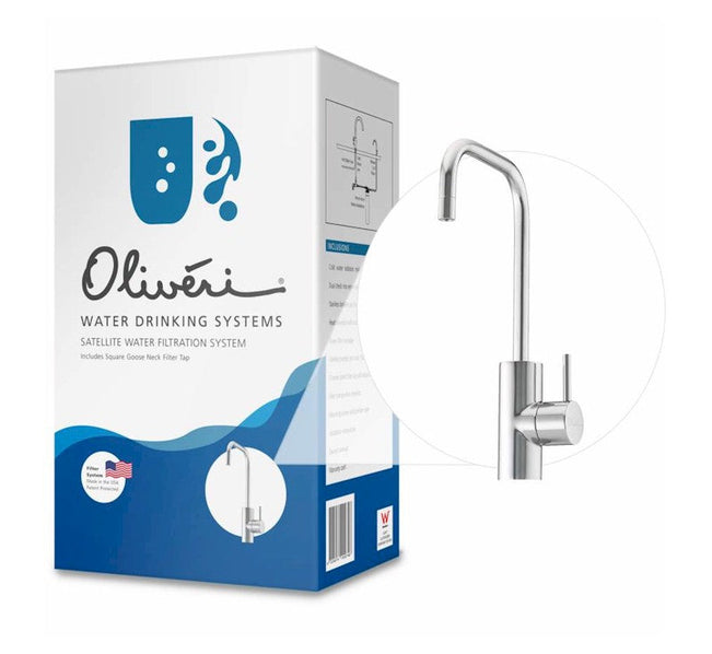 Satellite Filter System w/ Square Gooseneck Tap - Chrome - The Blue Space