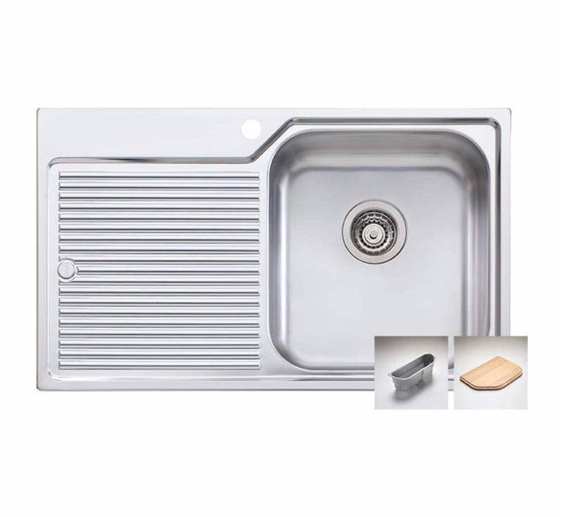 Oliveri Nu-Petite single bowl topmount sink L/H drainer 1THx