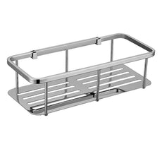 Modern National Deluxe Square Shower Basket Single Shelf Chrome | The Blue Space
