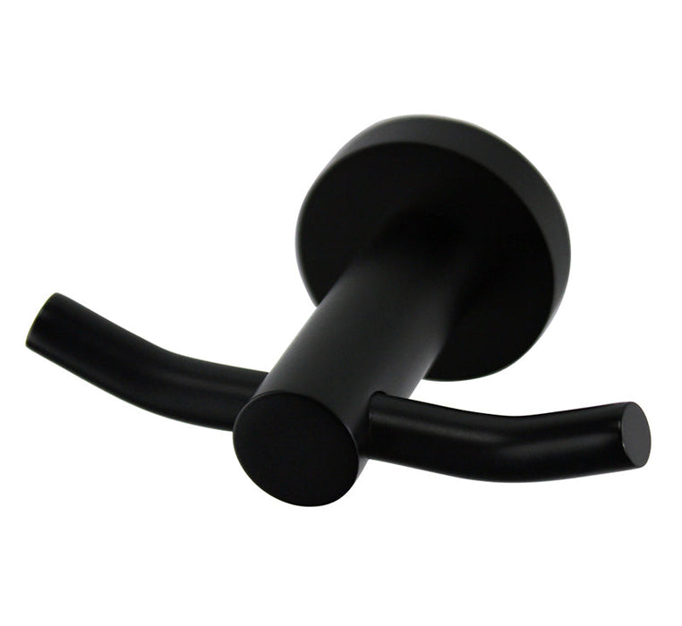 Modern National Mirage Robe Hook Double Matte Black | The Blue Space