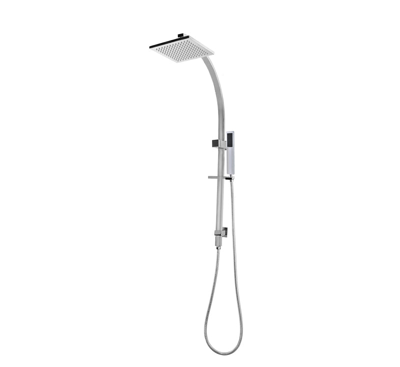 Eva Twin Exposed Rail Shower System Chrome bathroom shower — The