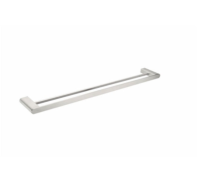 Nero Bianca Double Towel Rail 800mm Brushed Nickel | The Blue Space