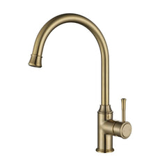 Modern National Montpellier Goose Neck Kitchen Mixer Brushed Bronze | The Blue Space