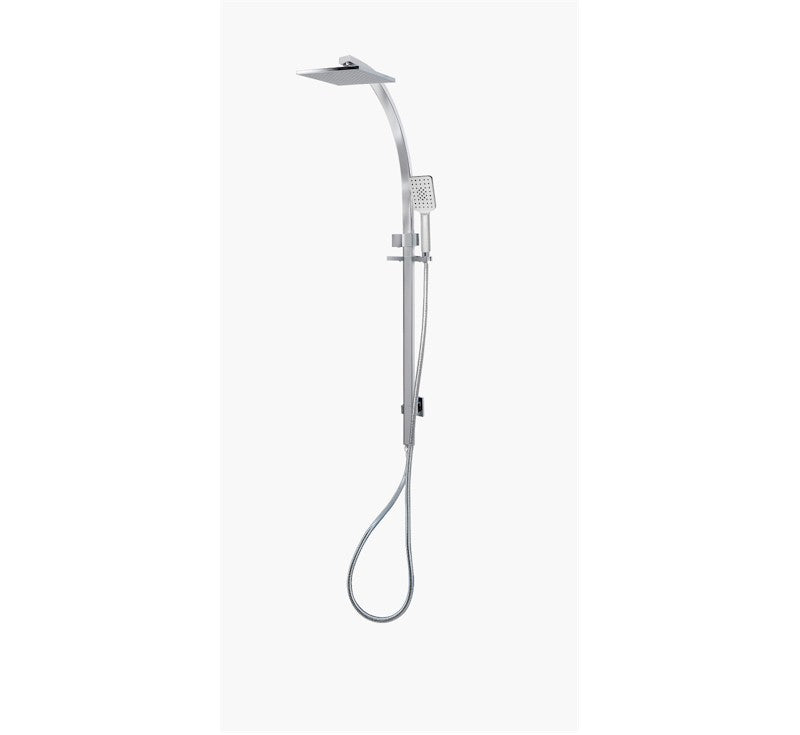 Manto Twin Exposed Rail Shower System ABS Head Chrome bathroom