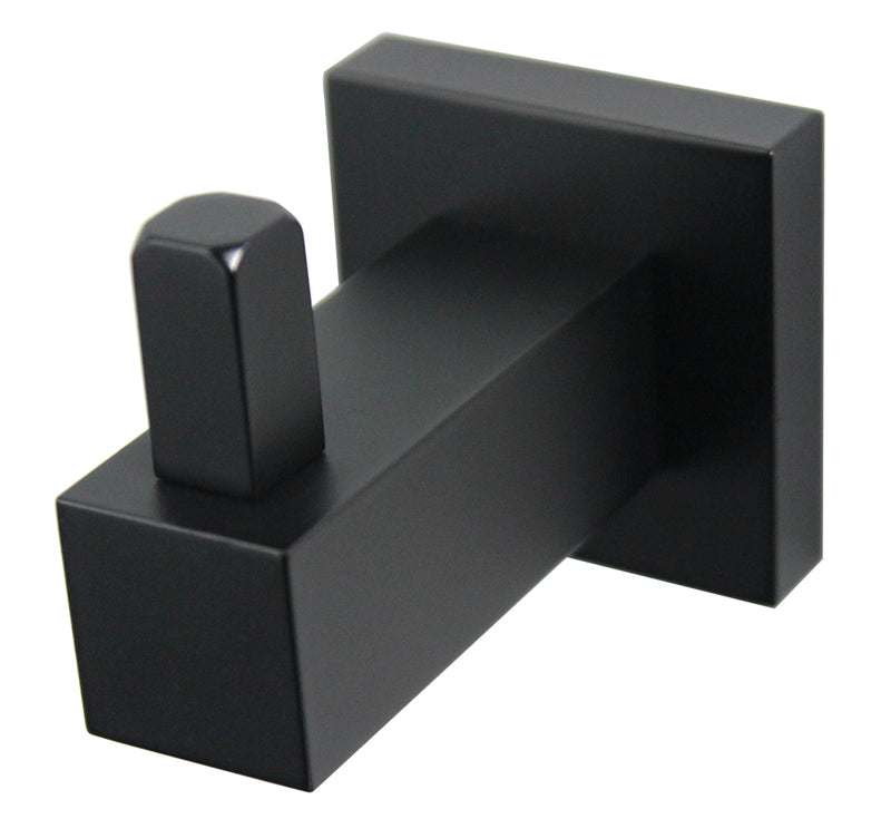 Modern National Luxe Black Robe Hook Matte Black | The Blue Space