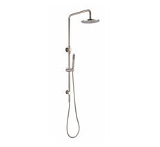 Modern National Star Twin Rail Shower System Brass Head - Brushed Nickel | The Blue Space