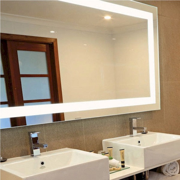 Thermogroup SR Range Premium LED Backlit Mirror (Cool Light) in modern bathroom design | The Blue Space