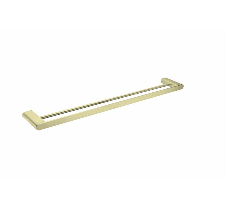 Nero Bianca Double Towel Rail 800mm Brushed Gold | The Blue Space