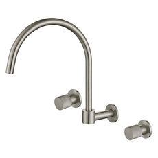 Modern National Cadence 1/4 Turn Wall Sink Set Brushed Nickel | The Blue Space
