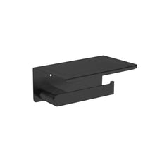 Nero Bianca Toilet Roll Holder with Shelf Matte Black | The Blue Space