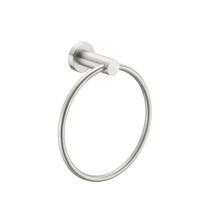 Nero Mecca Hand Towel Ring Brushed Nickel | The Blue Space