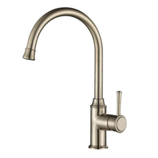 Modern National Montpellier Goose Neck Kitchen Mixer Brushed Nickel | The Blue Space