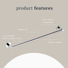 Indigo Ciara Single Towel Rail Chrome product features | The Blue Space
