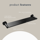 Indigo Ciara Bathroom Shelf Matte Black product features | The Blue Space