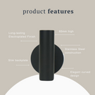 Indigo Ciara Wall Hook Matte Black product feature | The Blue Space