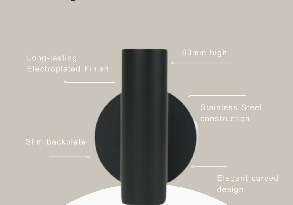Indigo Ciara Wall Hook Matte Black product feature | The Blue Space