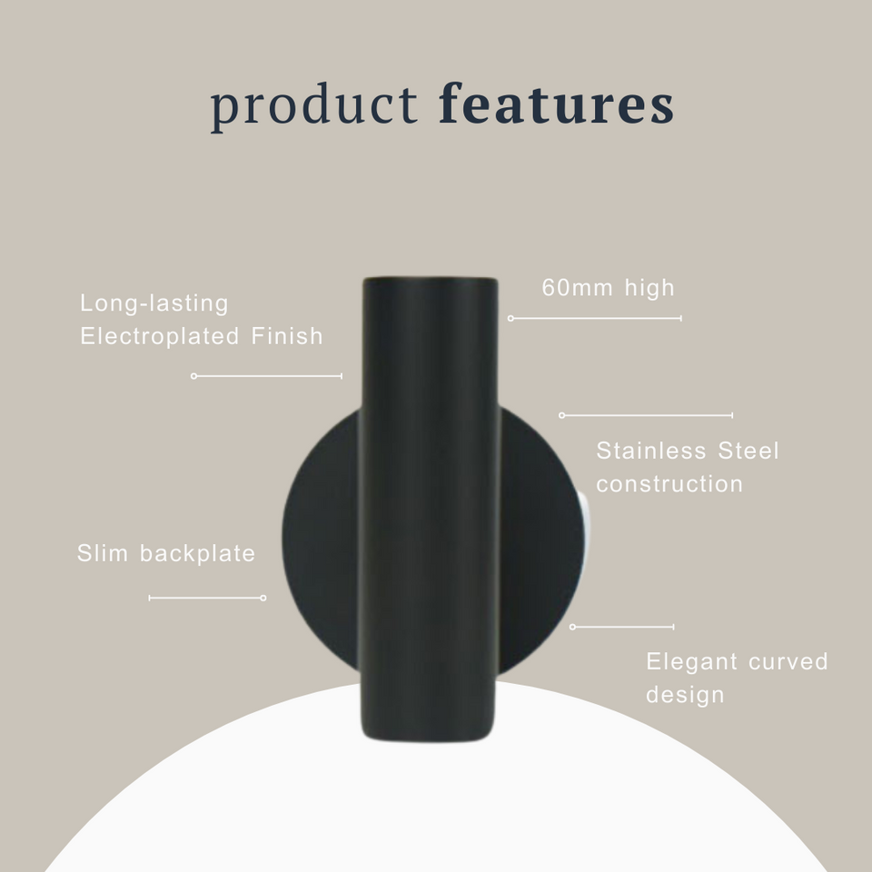 Indigo Ciara Wall Hook Matte Black