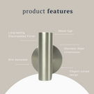 Indigo Ciara Wall Hook Brushed Nickel product feature | The Blue Space