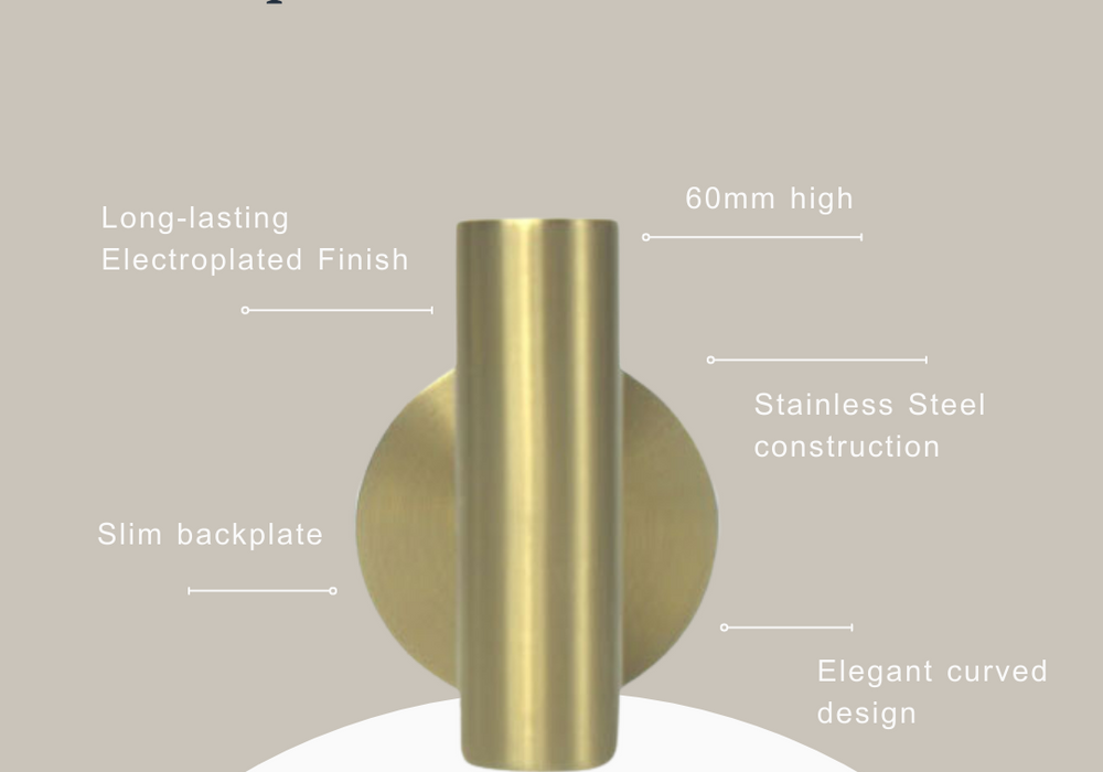 Indigo Ciara Wall Hook Brushed Brass product feature | The Blue Space