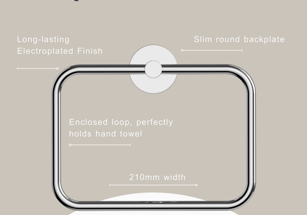 Indigo Ciara Hand Towel Holder Chrome features - The Blue Space