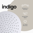 Indigo Showers Features | Indigo Ciara Shower on Rail with Overhead Chrome | The Blue Space
