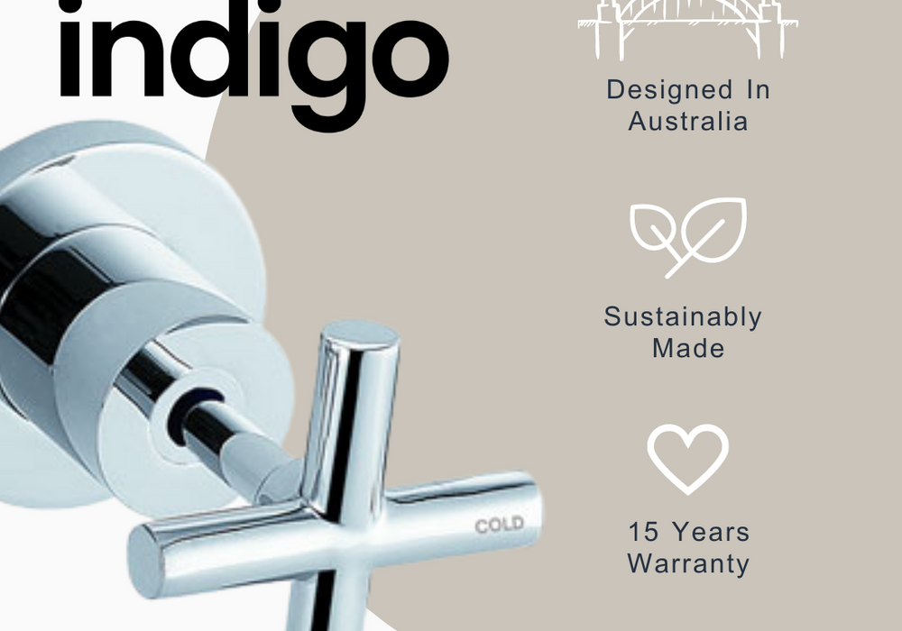Indigo Elite X Wall Top Assemblies Chrome | Indigo 3 piece replacement taps at The Blue Space