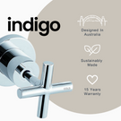Indigo Elite X Wall Basin/Bath Set 220mm Chrome | Australian designed affordable taps at The Blue Space