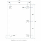 Technical Drawing: JS1280HN Thermogroup Rectangle Polished Edge Mirror with Demister