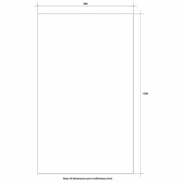 Technical Drawing: JS1590GT Thermogroup Rectangle Polished Edge Mirror