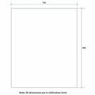 Technical Drawing: JS9075GT Thermogroup Rectangle Polished Edge Mirror with Demister - Glue