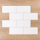 Flinders Gloss White 200x400mm Brick Pattern - The Blue Space